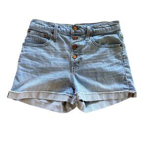 J.Crew Womens High-Rise Stretch Denim Shorts Size 27 Light Wash Button-Fly